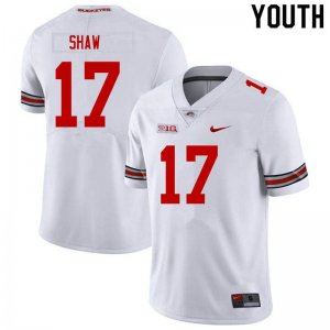 NCAA Ohio State Buckeyes Youth #17 Bryson Shaw White Nike Football College Jersey DII8045XR